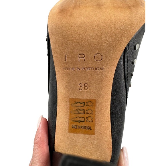 IRO CHLONE $795 Studded Leather Ankle Boots Moto US5.5 FR36 Made in Portugal - Picture 10 of 16